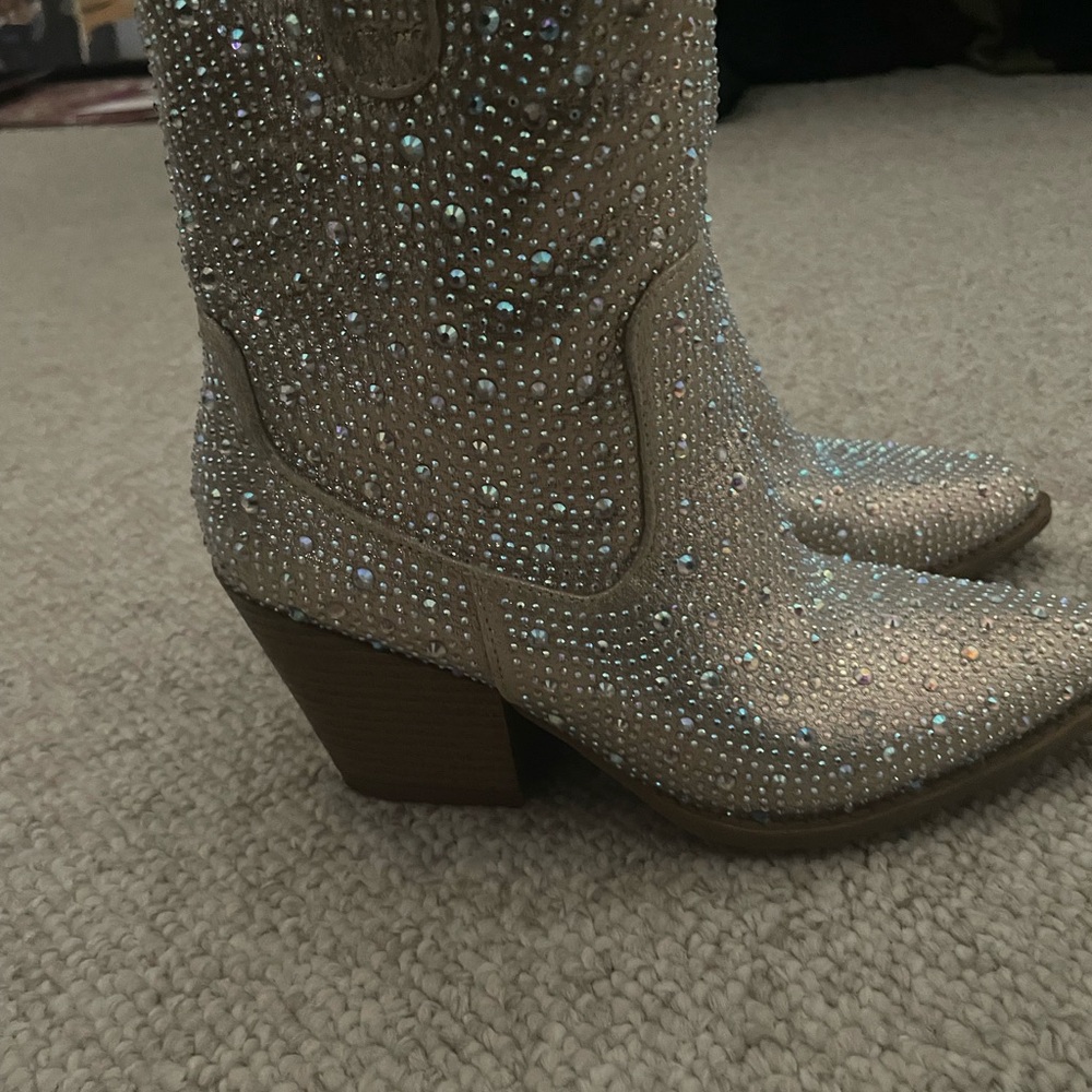 Women's Rhinestone Embellished Boots - Picture 4 of 4
